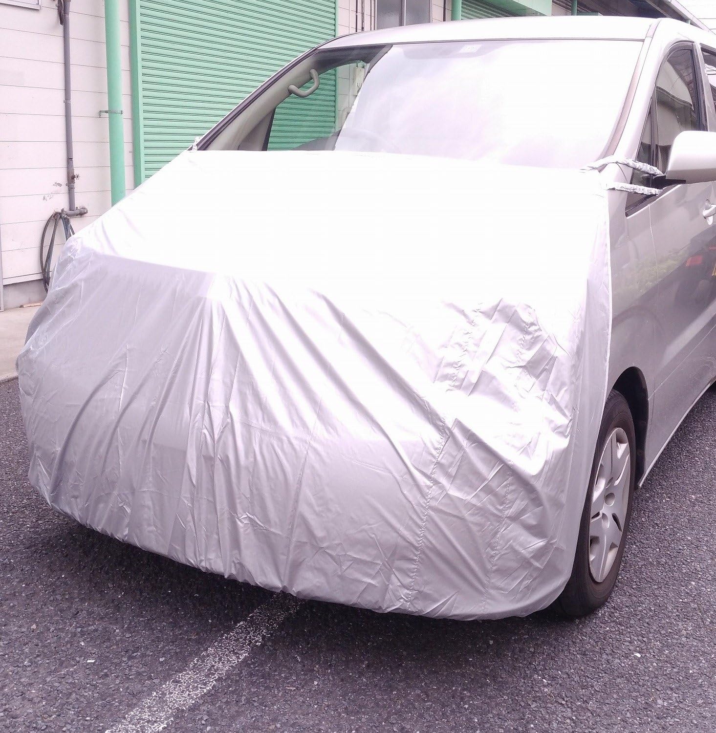 Amazon Automan オートマン ボンネットカバー 大型ミニバン車適応 汎用タイプ シルバー カーカバー フロント保護カバー ボンネットの保護に Acv 02 ボディーカバー 車 バイク