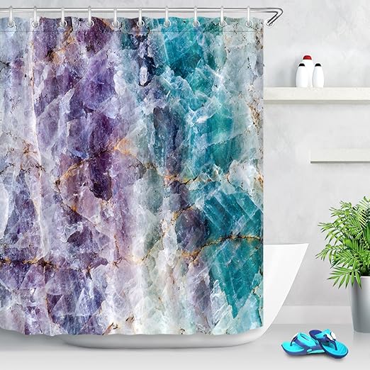 Amazon Com Lb Colorful Crystal Mineral Pattern Shower Curtain Mineral Rock Texture Decor For Bathroom 59 W X 70 L Shower Curtain Waterproof Furniture Decor