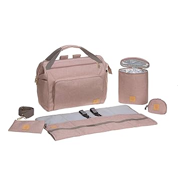 LÄSSIG Baby Zwillingstasche Wickeltasche Babytasche mit Rucksackfunktion nachhaltig inkl. Wickelzubehör/Goldie Twin Bag