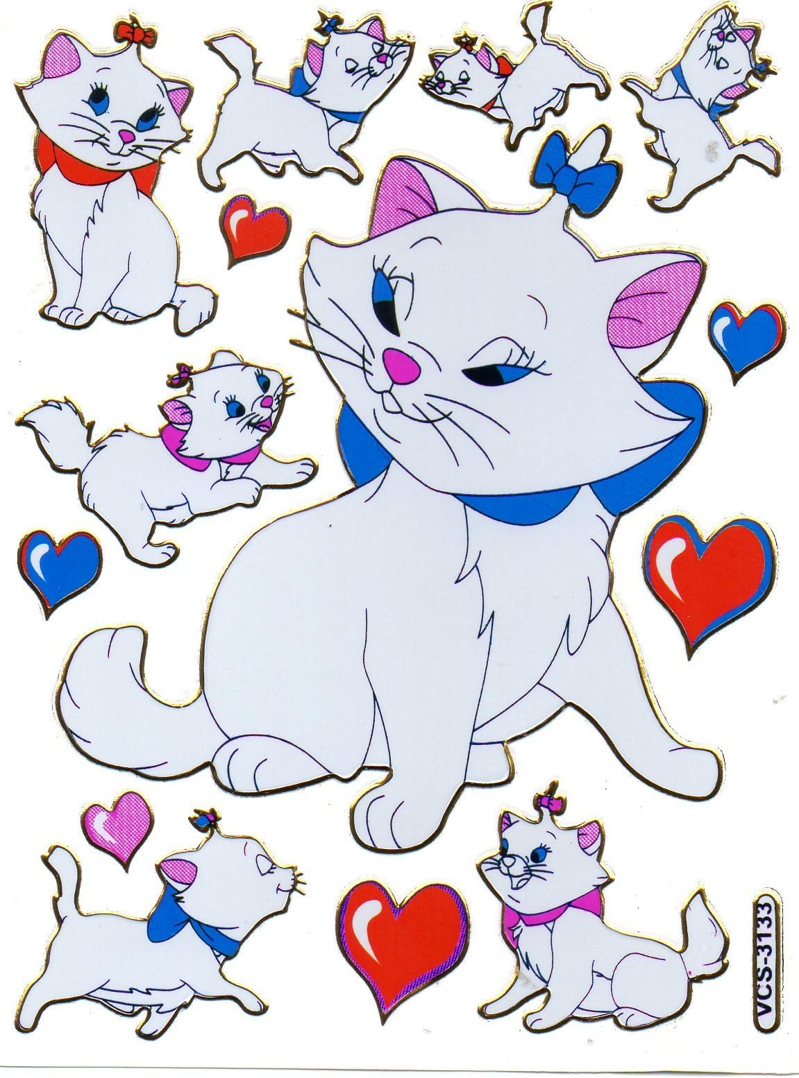 Cat Marie Animal sticker decal Metallic Glitter 1 sheet Dimensions: 13,5 cm x 10 cm