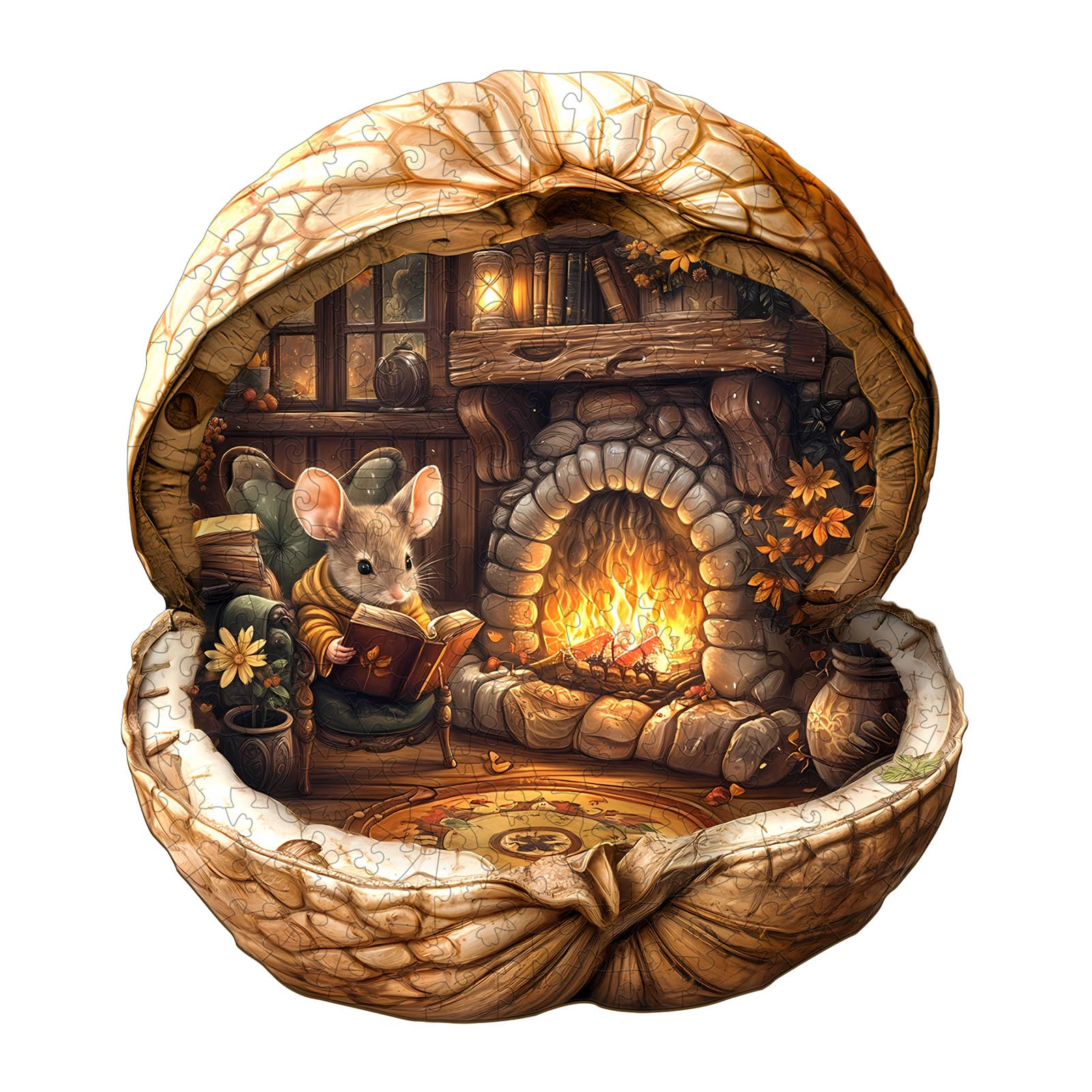 Photo 1 of ***FACTORY SEALED/BRAND NEW*** WOODBESTS Wooden Puzzles for Adults - Mouse's Walnut House, Mouse Wooden Jigsaw Puzzle, Unique Animal Wood Puzzles Adult, Xmas Gifts for Puzzle Lovers(185 Pcs, M, 11.4"x10.2")
