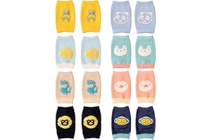 TAMHOO Baby Knee Pads for Crawling 6-24 Months, 8 Pairs, Anti-Slip Silicone Protection,Breathable Toddler Knee Protectors