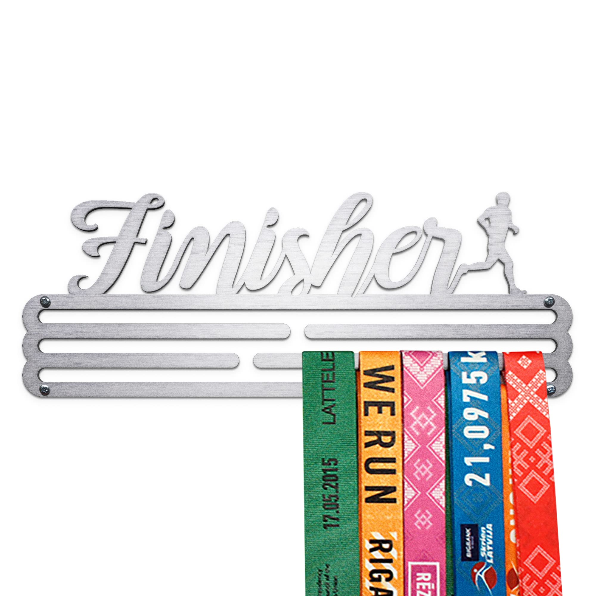 United Medals FINISHER Sport Medal Hanger Display | Stainless Steel Medal holder | Awards display rack for up to 30 medals