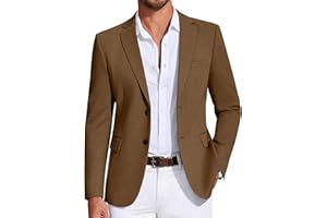 COOFANDY Mens Casual Blazer Knit Sport Coat Lightweight Two Button Suit Jacket