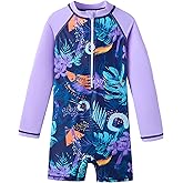 UMELOK Girls Long Sleeve Rash Guard One Piece Swimsuits with UV Protection Sunsuit