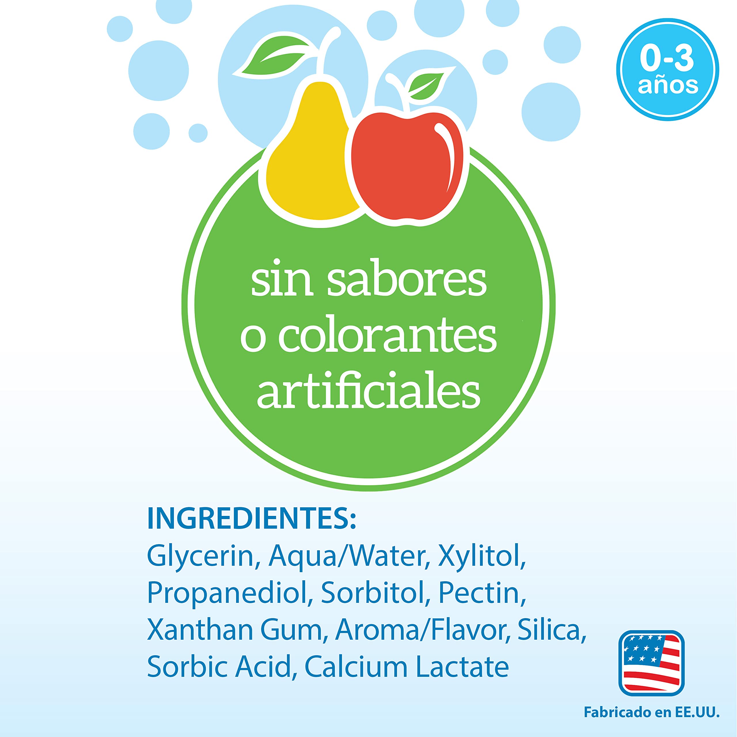 Dr. Brown's Fluoride-Free Baby Toothpaste, Infant & Toddler Oral Care, Apple Pear, 3-Pack, 1.4oz/40g, 0-3 years