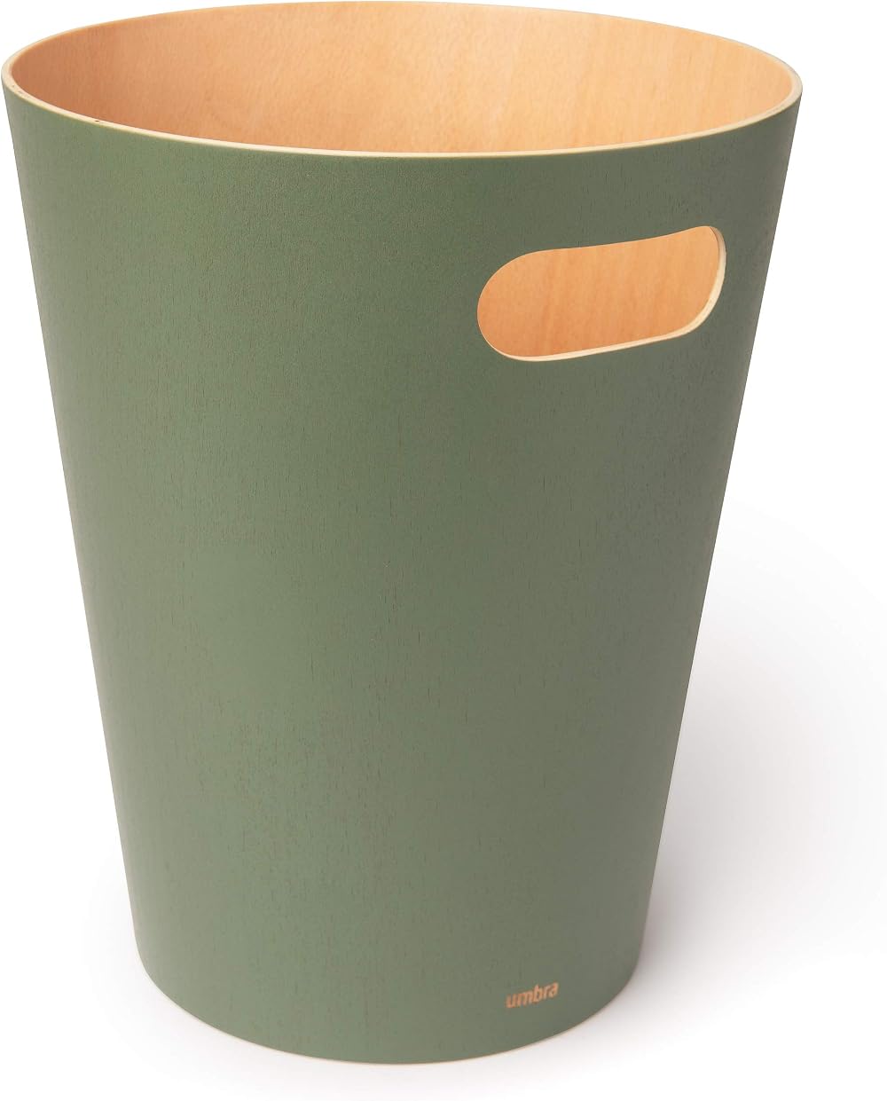 Umbra Woodrow 2 Gallon Modern Wooden Trash Can Spruce Finish