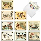 The Best Card Company - 10 Bird Note Cards Blank (4 x 5.12 Inch) - All Occasion Cards with Envelopes, Boxed Set - Sweet Tweets M2344OCB