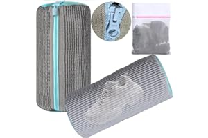 LHP Shoe Laundry Bag for Washing Machine, 2 Unbloo Shoe Bags for Washing Machine & 1 Laundry Bag, Shoe Wash Machine Bag Sneaker Bag, Durable Washchamp Shoe Cleaning Bag for Tennis Canvas Sport Shoes(Grey)