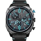 AVI-8 Hawker Hunter Men's Pilot Watch &ndash; Retrograde Chronograph, Japanese Quartz Movement, 45mm Stainless Steel Case, Leather, Rubber or Stainless Steel Strap, AV-4052