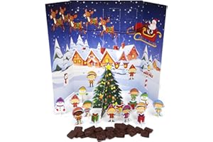 SWEETZO Christmas 2025 Pop Up Advent Calendar, Holiday Countdown with Chocolatey Candy Pieces, 24 Days, 1.76 Ounces