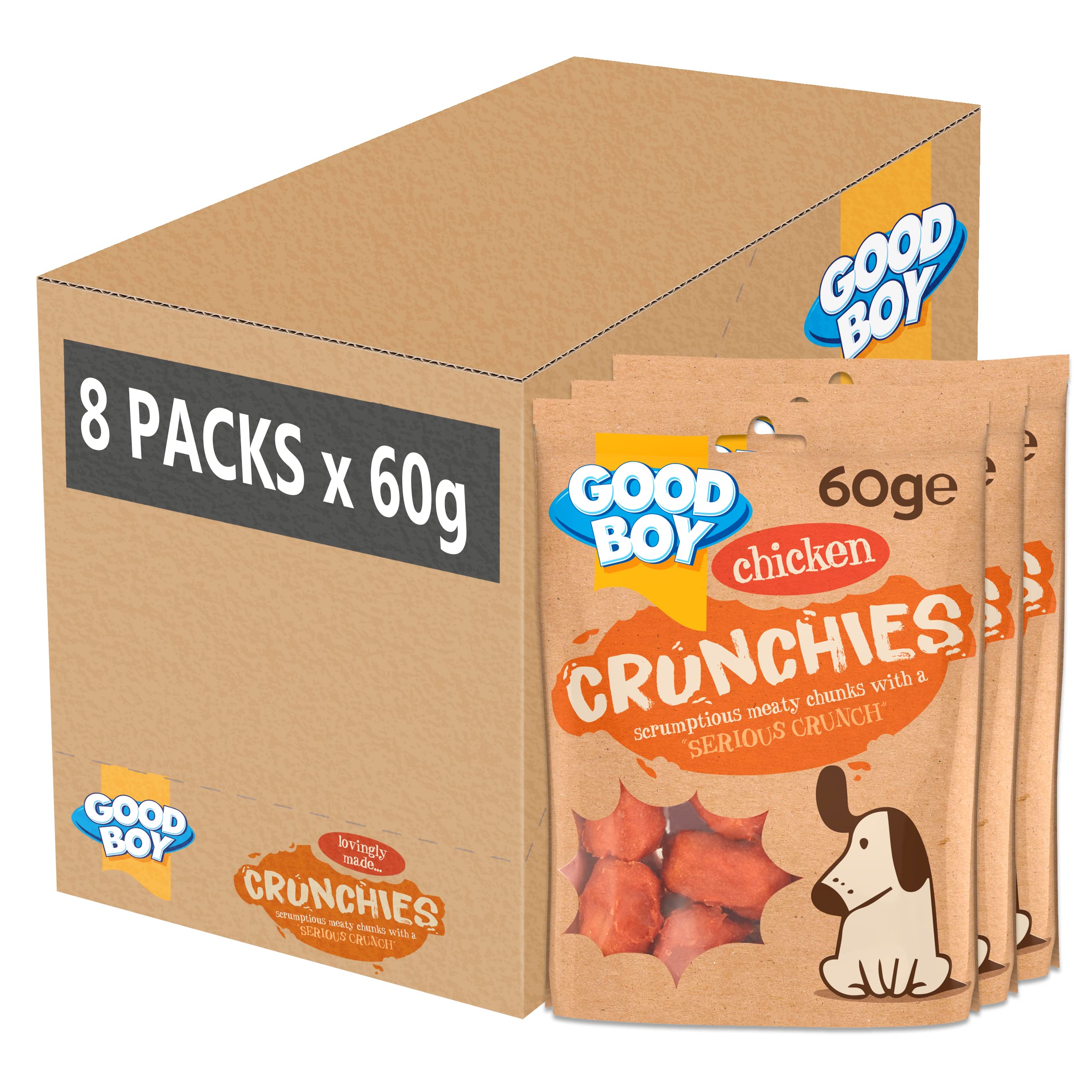 Good Boy Crunchies Chicken - Natural Dog Treats - Training Treats - Bulk Box - 8 x 60g