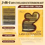 QUEWEL Clusters-Lashes Kit 30D 40D 50D Mixed 10-16mm DIY Kit view 7