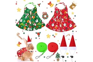 Frienda 4 Pieces Christmas Guinea Pig Clothes with Santa Hat Rabbit Clothes Costume Guinea Pig Costume Christmas Small Animal Outfits for Rabbit Hamster Ferret Bunny Chinchilla