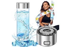 ABAOKAI 2024 Hydrogen Water Bottle, Portable Rechargeable Hydrogen Water Bottles Generator with SPE PEM Hydrogen Oxygen Separation Technology, 3 Min Quick Electrolysis, for Home Travel Office (Silver)