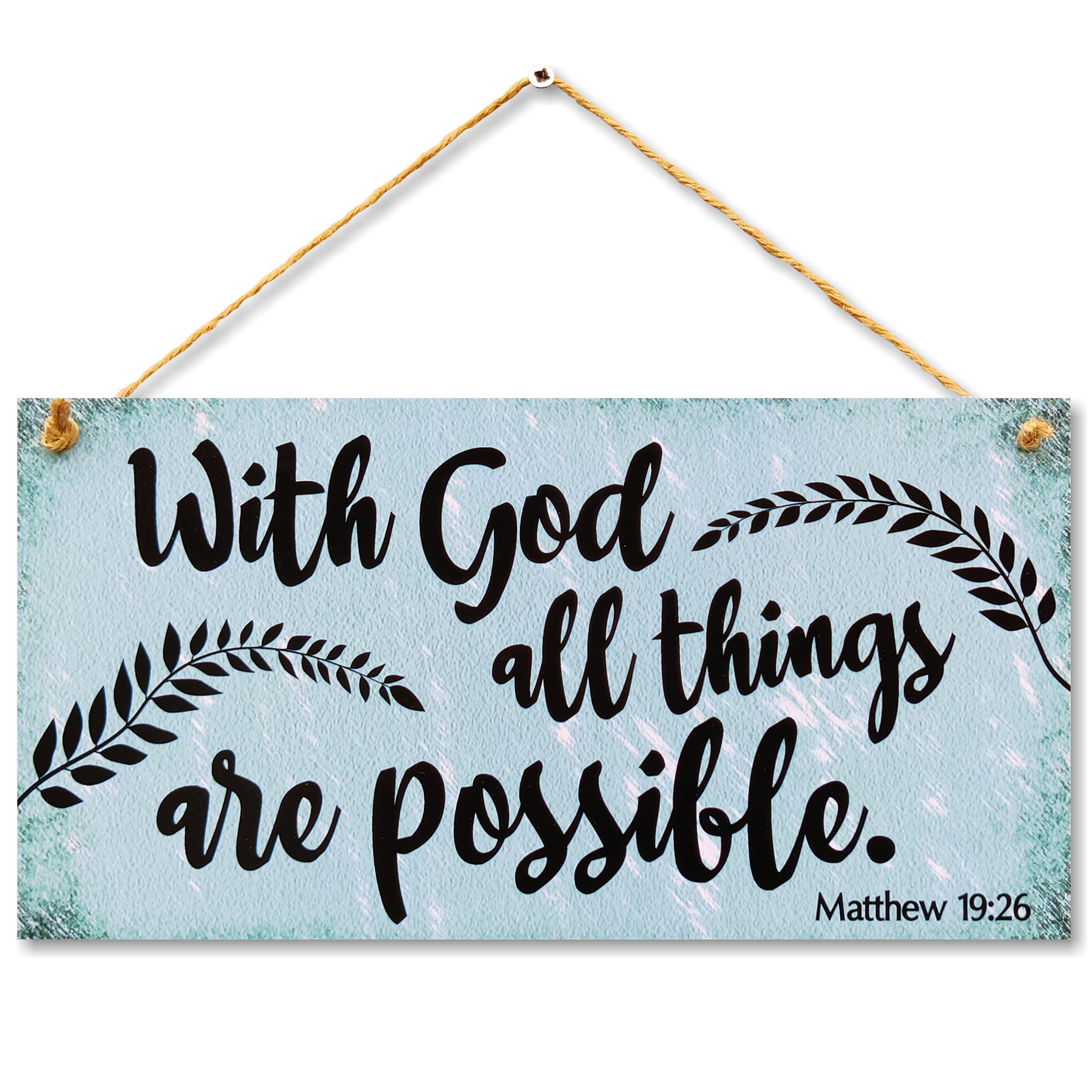 CARISPIBET With God all things are possible home signs religious signs faith & belief gifts decorative decoration accessories 6" x 12"