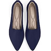 TINGRISE Women's Flats Shoes Pointed Toe Knit Washable Ballet Comfortable Dressy Work Flat