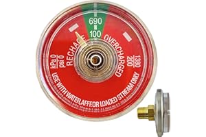 REPELFIRE 100 PSI Pressure Gauge for Portable Water Fire Extinguishers | Fits Amerex, Ansul, Badger | 1/8" NPT Thread | Stainless Steel Body, Clear Dial | Replacement Part | 1-Pack