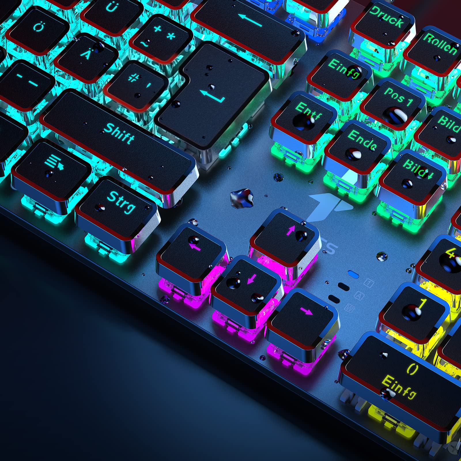 TECURS MK205 Mechanische Gaming-Tastatur, 105 Tasten, RGB, Rote Switches 9