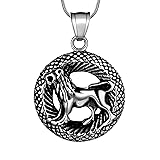 Hipunk Leo Necklace Zodiac Pendant for Men