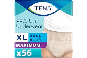 TENA Incontinence Underwear for Women, Maximum Absorbency, ProSkin - X-Large - 56 Count