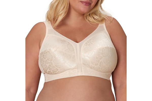 Playtex Womens 18 Hour Comfort-Strap Wireless Bra, Full-Coverage Bra with 4-Way Trusupport, Single & 2-packFull Coverage Bra