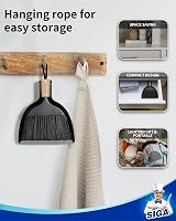 MR.SIGA Dustpan and Brush Set Bamboo Handle Mini Dustpan Durable Bristles Black view 6