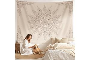 Simpkeely Mandala Floral Tapestry, Aesthetic Flower Bohemian Wall Hanging Decor, Medallion Boho Art Print Tapestries for Bedr