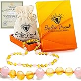Baltic Proud Amber Necklace (Unisex Honey Rose Polished 12.5 Inches) - Certified Premium Quality Raw Baltic Sea Amber