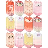 Baby Toddler Socks Grip Non Slip Boys Girls Kids Cotton 12 Pack Ankle Socks | Premium Cotton Soft Breathable,Anti-Slip Grips,6 Month-7T Grippy Toddler Socks,Elastic Cuffs,Unisex Daily All Season Wear