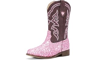 Choiran Toddler Girls Cowboy Boots - Cowgirl Western Boot for Kids Sparkle Glitter Mid Calf Riding Shoes Little Kid/Big Kid
