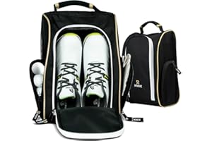 KNOX Golf Shoe Bag with Ventilation & Double Side Pockets for Socks, Tees, Golf Balls, Premium Padded Men Women Sports Travel