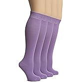 Hugh Ugoli Women's Rayon Derived from Bamboo Knee High Socks, Comfort Seam Long Dress Socks, Soft, Size 5-8/8-11, 4 Pairs