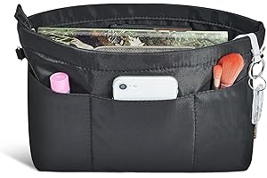 Vercord Premium Nylon Purse Organizer Tote Handbag Insert Organizers Bag in Bag Zipper 13 Pockets 5 Sizes