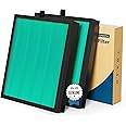 AROEVE MK07 Air Filter Pet Allergy Replacement 4-in-1 Air Purifier Filter, Efficiency Activated Carbon for Dust Pollen Lint Smoke Pet Dander Version (2 Pack)