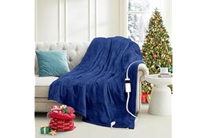 DREAMHOOD Heated Electric Blanket with 10 Heat Levels, Machine Washable Heated Blanket Full Size with 1-8 Hours Auto-Off, Over-Heat Protection, Flannel Heating Blanket with ETL Certified for Office,Sofa