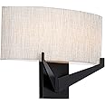 WAC Lighting dweLED, Fitzgerald 16in LED Fabric Wall Sconce 3-CCT 2700K-3000K-3500K Set to 3000K in Black