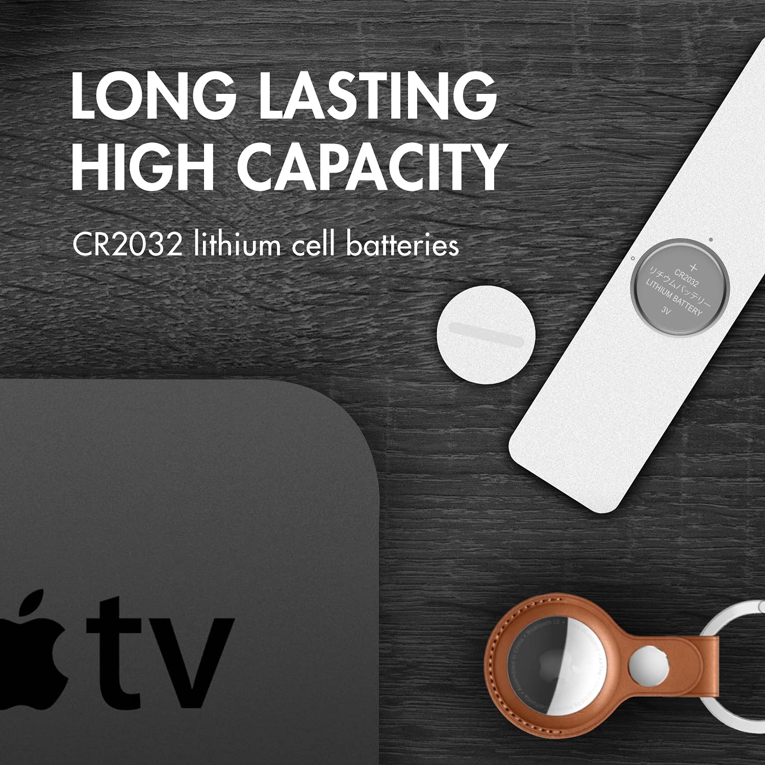 Tenergy 3V CR2032 Batteries, Lithium Button Coin Cell 2032 Battery, Compatible with AirTags, Key FOBs, Calculators, Coin Counters, Watches, Heart Rate Monitors, Glucometer, and More, 10 Count