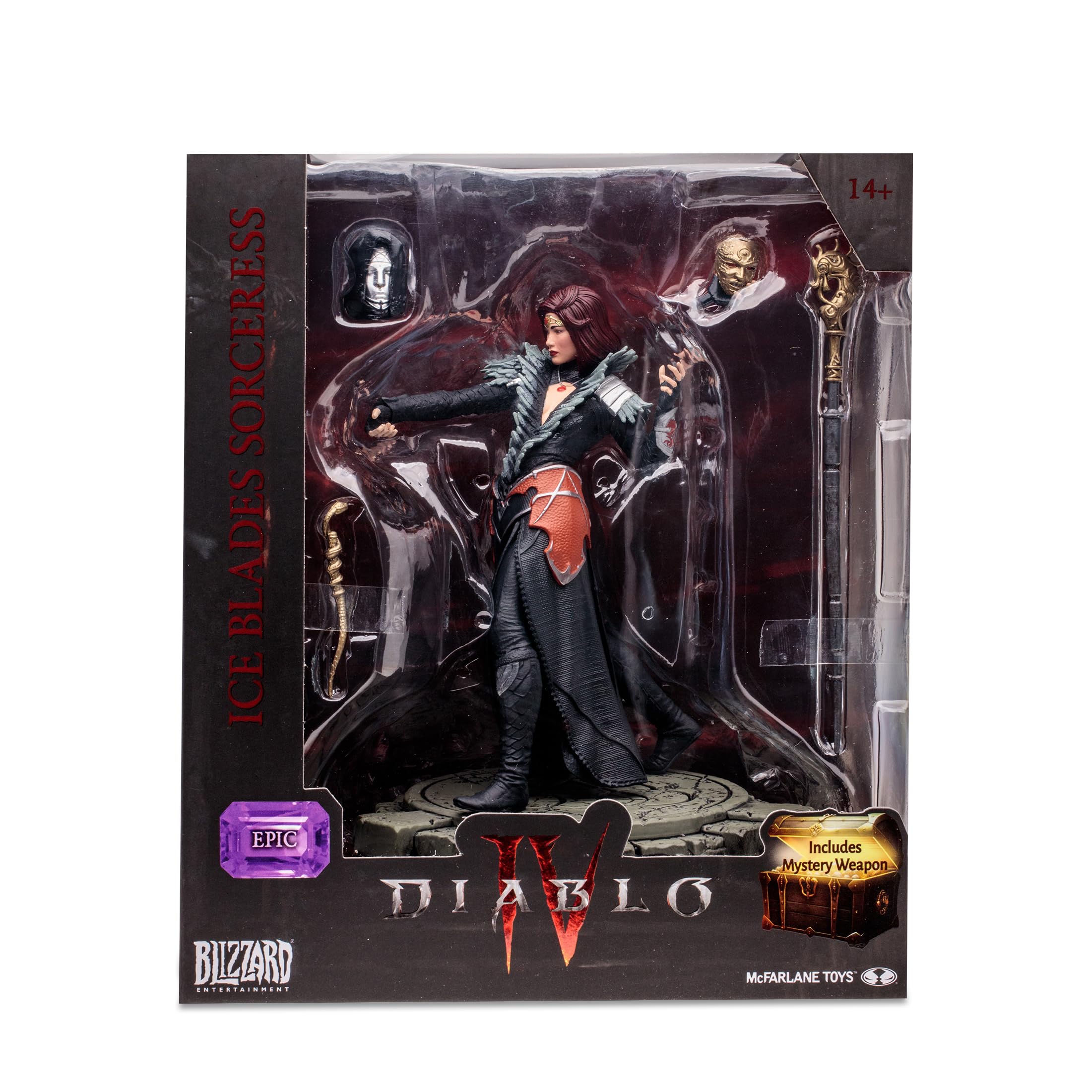 McFarlane Bizak Diablo IV Collection Epic Sorceress Decorative Figure Video Game Figure 15 cm with Accessories and a Secret Toy Weapon for Collectors from 14 Years (64386739)