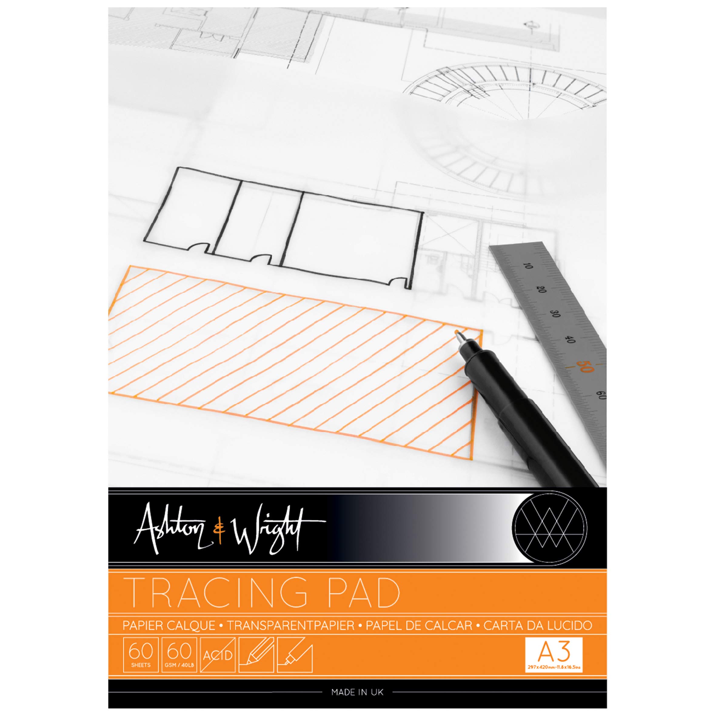 Ashton and Wright - A3 Tracing Pad - 60gsm Paper - 60 Sheets
