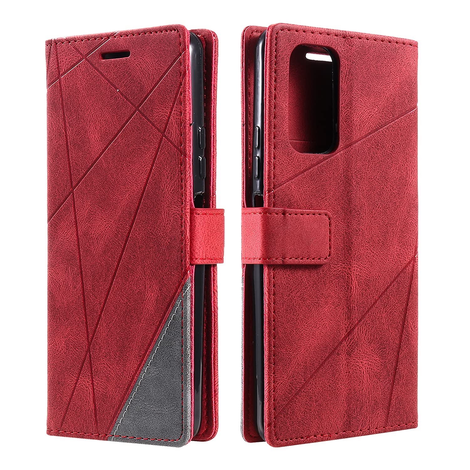 SONWO Case for Xiaomi Redmi Note 10 Pro Case, Premium Leather Flip Wallet Case Magnetic Closure Card Slots Kickstand Phone Case for Xiaomi Redmi Note 10 Pro, Red