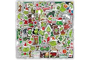 TEZOCR 100 Sheets Christmas Decor Stickers The Christmas Decals PVC Waterproof Design Christmas Stickers for Laptop Skate Suitcase Bicycle Car Bottle Christmas Party Decoration