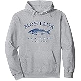 Retro Montauk New York Fishing Pullover Hoodie
