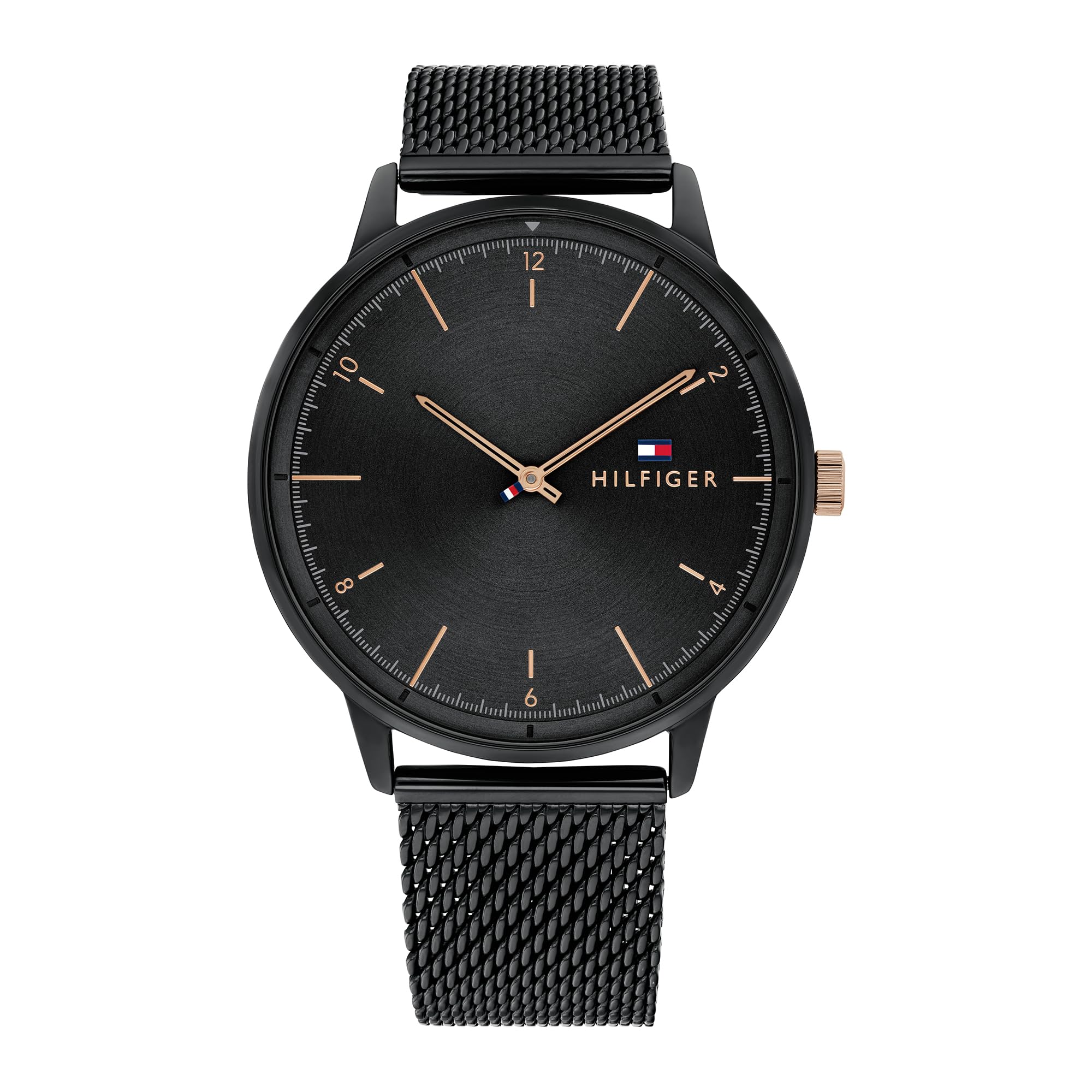 Tommy Hilfiger Analogue Quartz Watch for Men with Black Stainless Steel Mesh Bracelet - 1791845