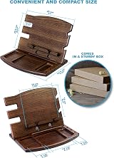 Teslyar Double Wooden Phone Docking Station, Wenge, 2 Phones Charging view 3