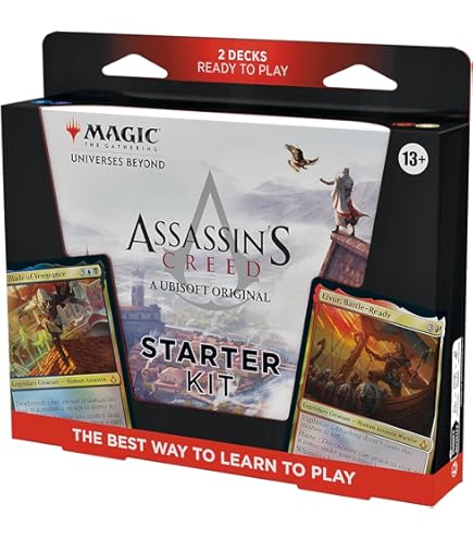 mtg assassin's creed card sleeves Amazon.com: Magic: The Gathering - Assassin's Creed Bundle | 9 Beyond  Boosters + Accessories main image 0