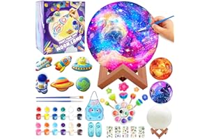 Innorock Paint Your Own Moon Lamp Kit - DIY Space Moon Night Light, Painting Kits for Kids Girls Boys, Arts & Crafts Kit, Art Supplies Christmas Crafts Birthday Gift for Kids Ages 5 6 7 8 9 10 11 12+