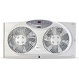 Bionaire Window Fan with Twin 8.5-Inch Reversible Airflow Blades and Remote Control, White