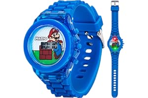 Accutime Super Mario Kids LCD Digital Watch with Flashing Lights in Dial Featuring Mario Design and Molded Silicone Strap – Easy-Read Time Display – Durable Build – Fits Wrists 5.5" to 8"