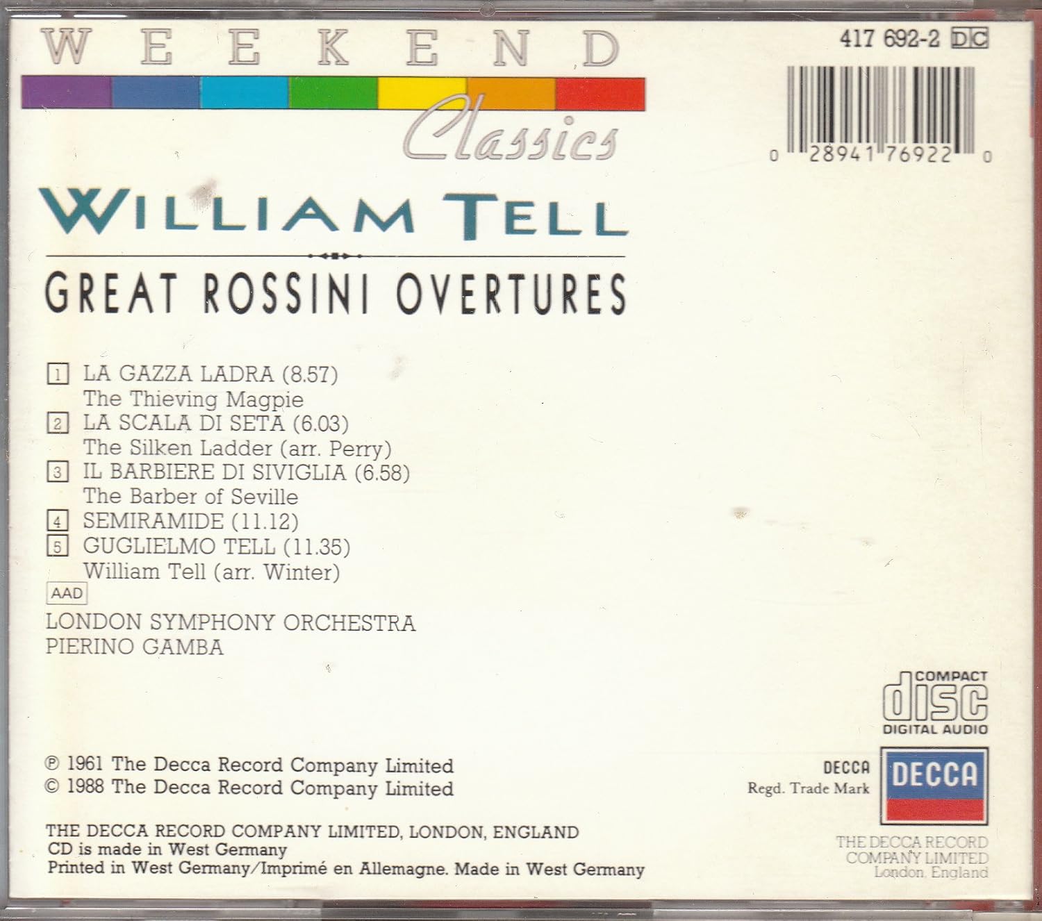 William Tell Great Rossini Overtures - Image 3